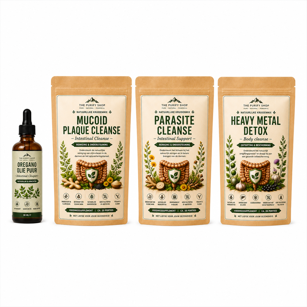 Gut detox 3-pack + oregano olie